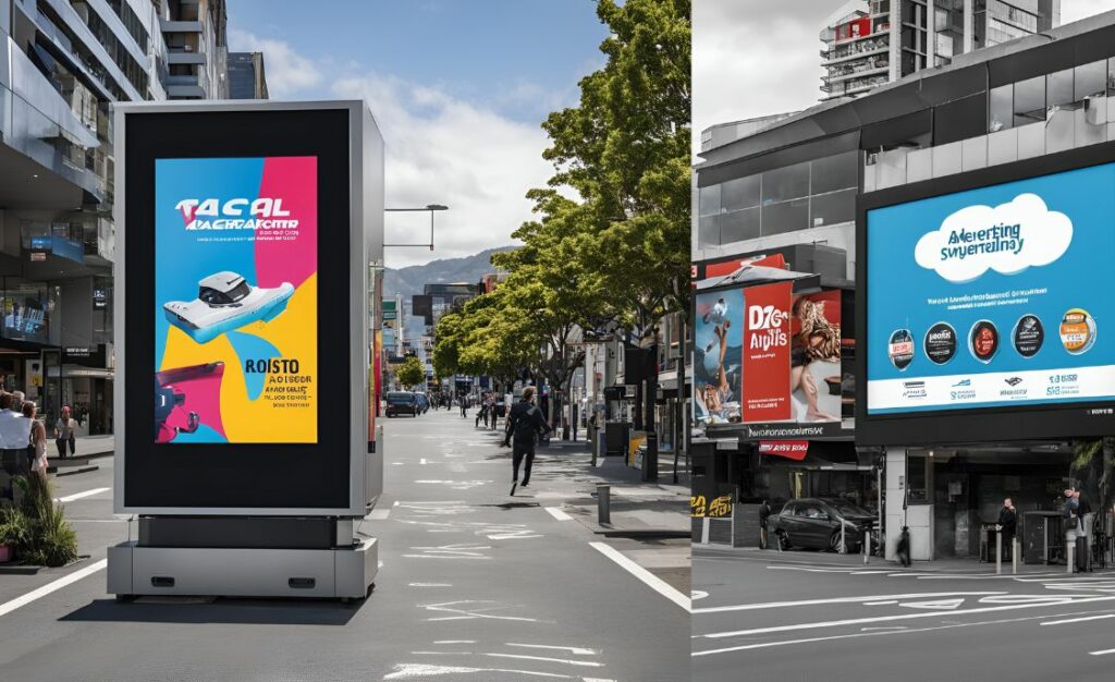 écran publicitaire Nouvelle Zélande