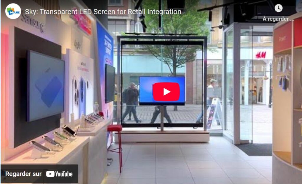 écran vitrine transparent M Cube Sky